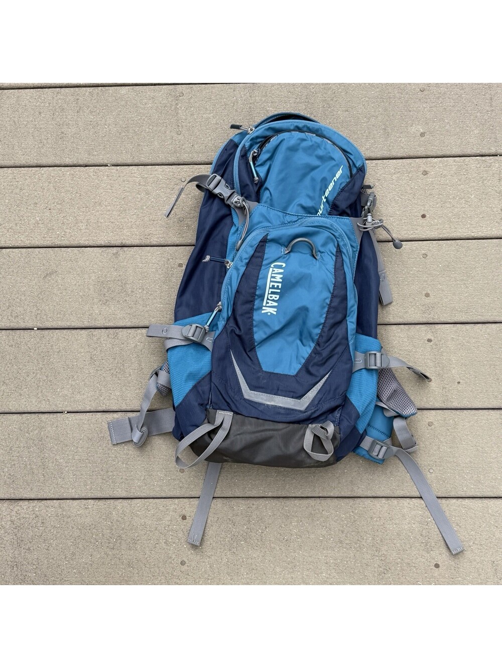 CamelBak Fourteener Hiking Backpack Hydration Pack Blue Gray Air Mesh EUC